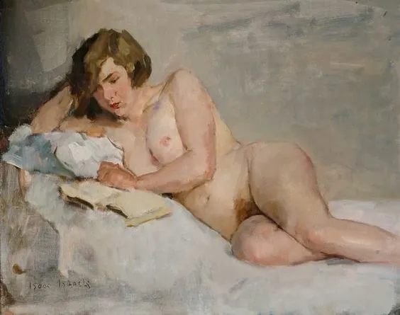 Isaac Israëls Nude Reading on a Bed 1903