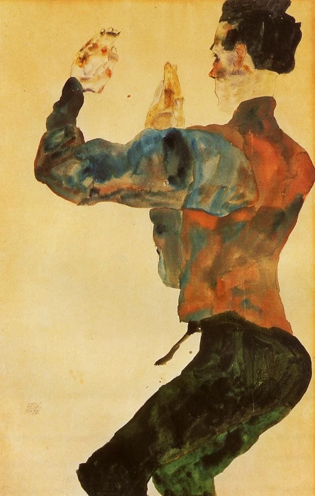 Artwork Title: Self Portrait with Raised Arms, Back View