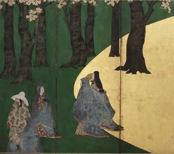 Artwork Title: Court Ladies among Cherry Trees (detail)