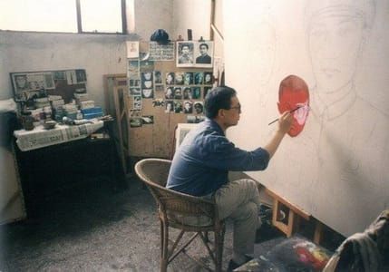 Artwork Title: Zhang Xiaogang In Studio