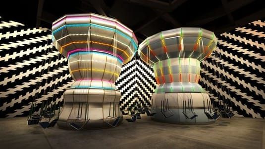 Artwork Title: Double Carousel With Zöllner Stripes