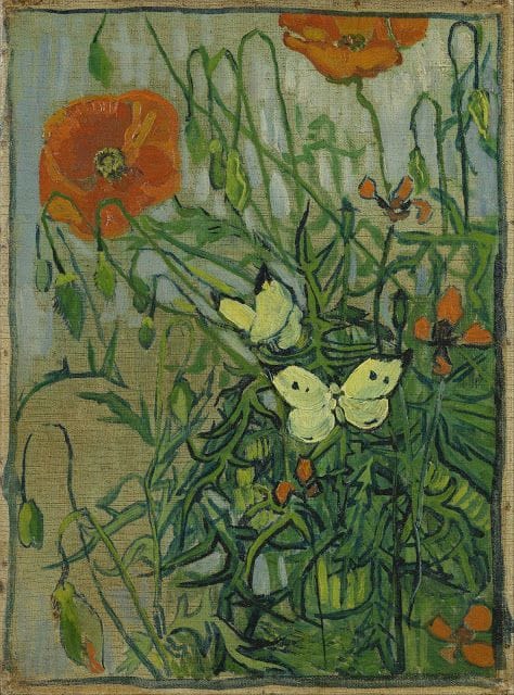 Artwork Title: Poppies and Butterflies