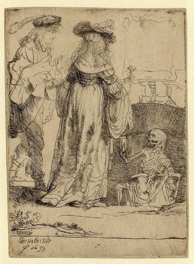 Artwork Title: Death Appearing to a Wedded Couple from an Open Grave