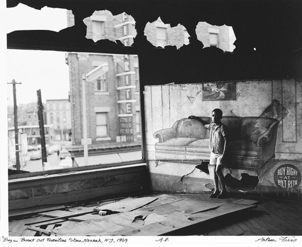 Artwork Title: Boy In Burnt Out Furniture Store, Newark, Nj