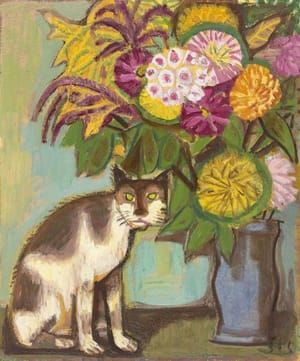 Artwork Title: Cat with Flowers