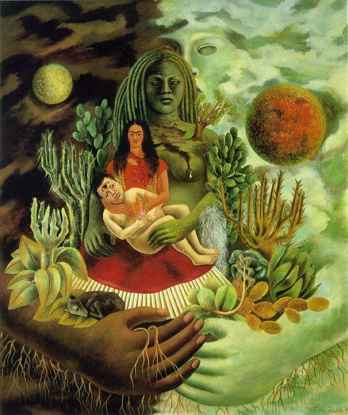 Artwork Title: El Abrazo De Amor De El Universo, La Tierra (méxico), Yo, Diego Y El Señor Xolotl