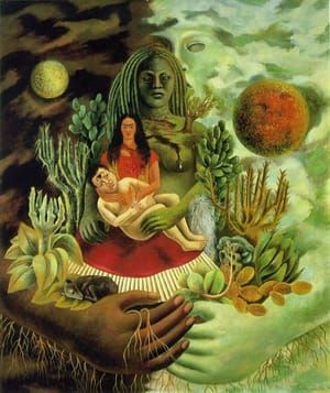 Artwork Title: El Abrazo De Amor De El Universo, La Tierra (méxico), Yo, Diego Y El Señor Xolotl