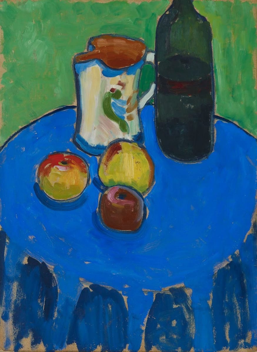 Artwork Title: Apples on Blue (Äpfel auf Blau)
