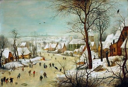 Artwork Title: Countryside in Winter with Trap and Birds