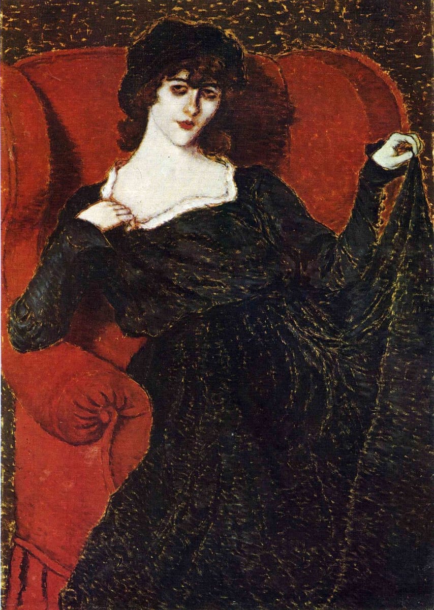 Artwork Title: Elza Bányai in a Black Dress