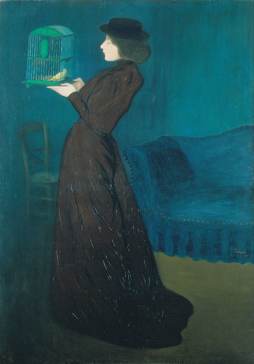 Artwork Title: Woman with a Birdcage
