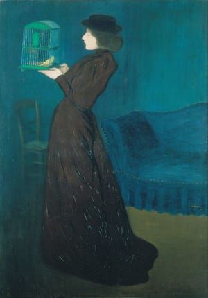 Artwork Title: Woman with a Birdcage