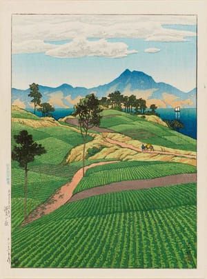 Artwork Title: The Onsen Range Seen from Amakusa