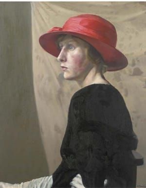 Artwork Title: Woman in a Red Hat