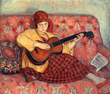 Artwork Title: Young Girl with Guitar
