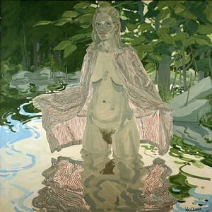 Artwork Title: Nude in Striped Robe #2