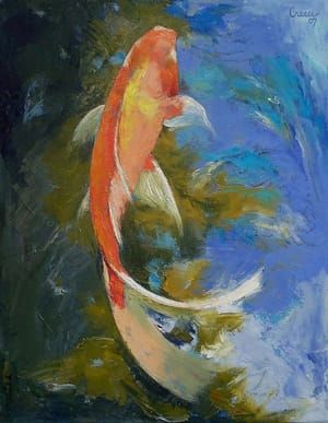 Artwork Title: Butterfly Koi Painting