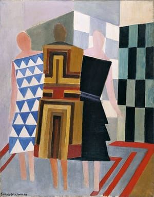Artwork Title: Simultaneous Dress - Three Women, Forms, Colours