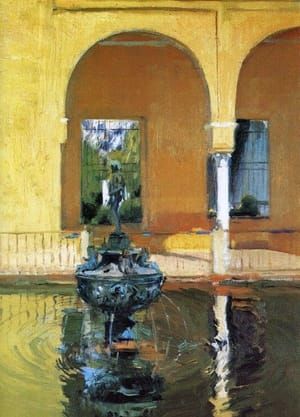 Artwork Title: The Fountain in the Alcázar of Seville