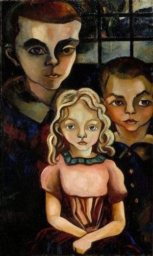 Artwork Title: Drie kinderen (John, Edgar en Annie Fernhout)