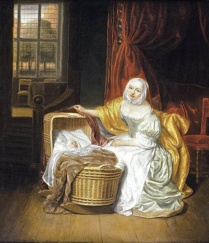 Artwork Title: Mother with a Child in a Wicker Cradle