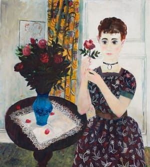 Artwork Title: Woman with a Red Rosé,1940s