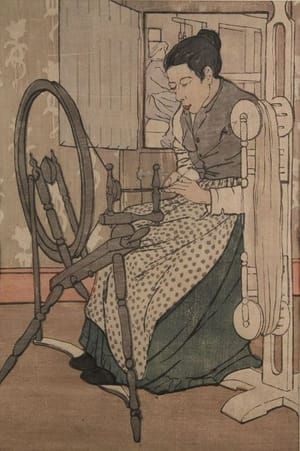 Artwork Title: Woman at Spinning Wheel