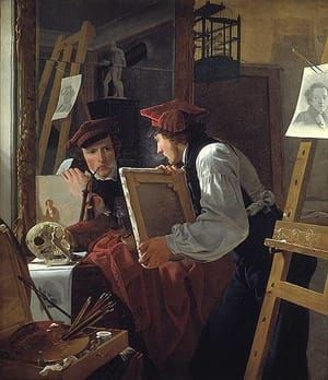 Artwork Title: A Young Artist Looks at a Sketch in a Mirror