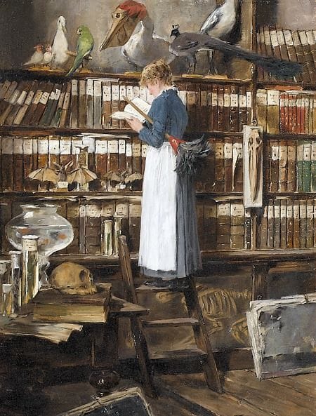 Artwork Title: Maid Reading in a Library
