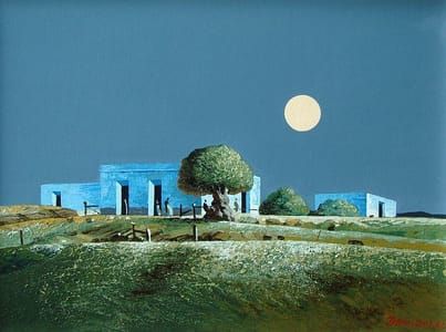 Artwork Title: Ranch and Moon