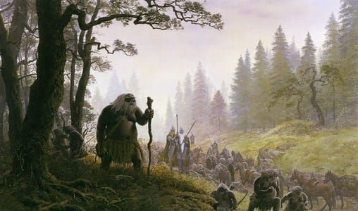 Nienor Flees Into the Woods (MECCG) – Ted Nasmith