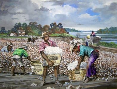 Artwork Title: Alabama Slaves Picking Cotton