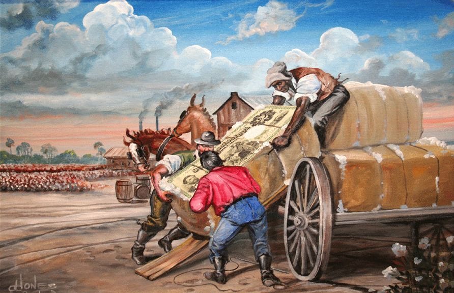 Artwork Title: Slave Hauling Cotton