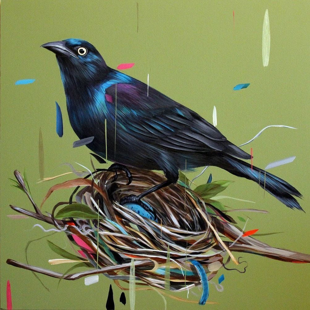 Artwork Title: Grackle and Nest