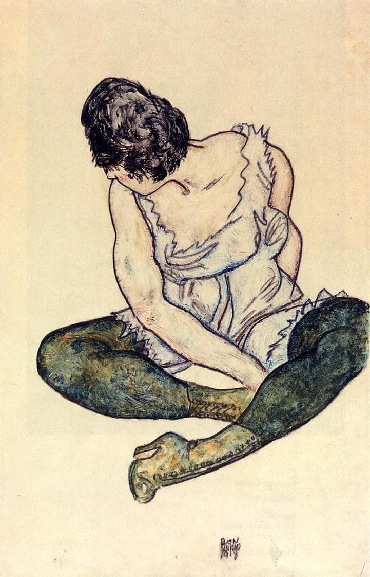 Artwork Title: Seated Woman with Green Stockings