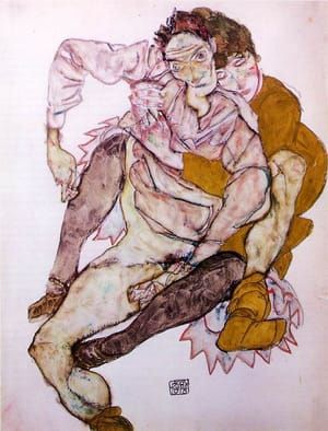 Artwork Title: Seated Couple  (also known as Egon and Edith Schiele)