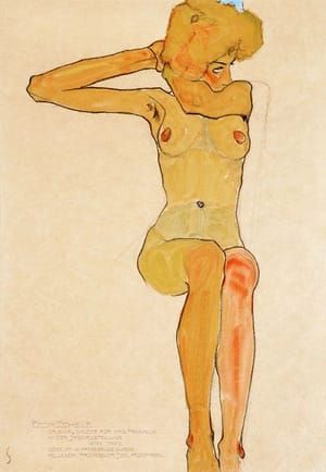 Artwork Title: Seated Female Nude With Raised Right Arm