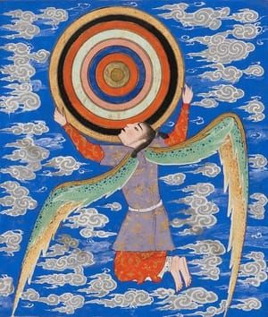 Artwork Title: The Angel Ruh Holding the Celestial Spheres, From Aja'ib al-Makhluqat (Wonders of Creation)s