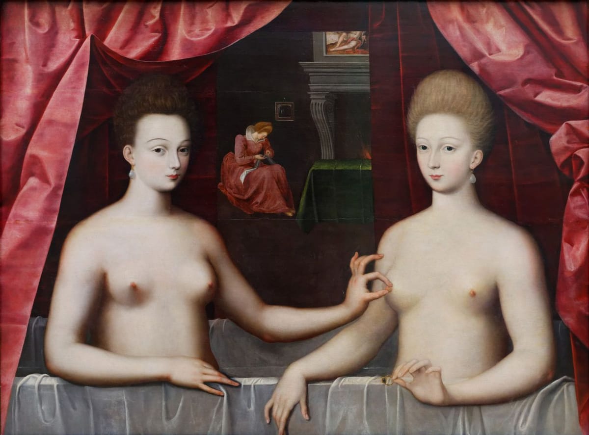 Artwork Title: Gabrielle d'Estrées et une de ses soeurs  (Gabrielle d'Estrées and One of Her Sisters)