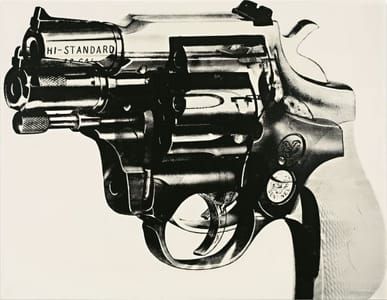 Artwork Title: Gun, acrylic and silkscreen ink on canvas