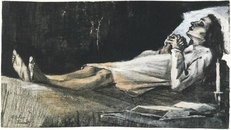 Artwork Title: Woman on Her Deathbed
