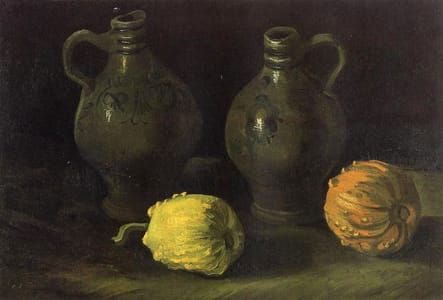 Artwork Title: Still Life with Two jugs and Squash