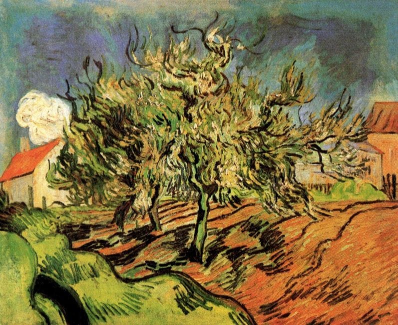 Artwork Title: Landscape with three Trees and a House