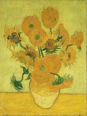 Artwork Title: Vase with Fourteen Sunflowers