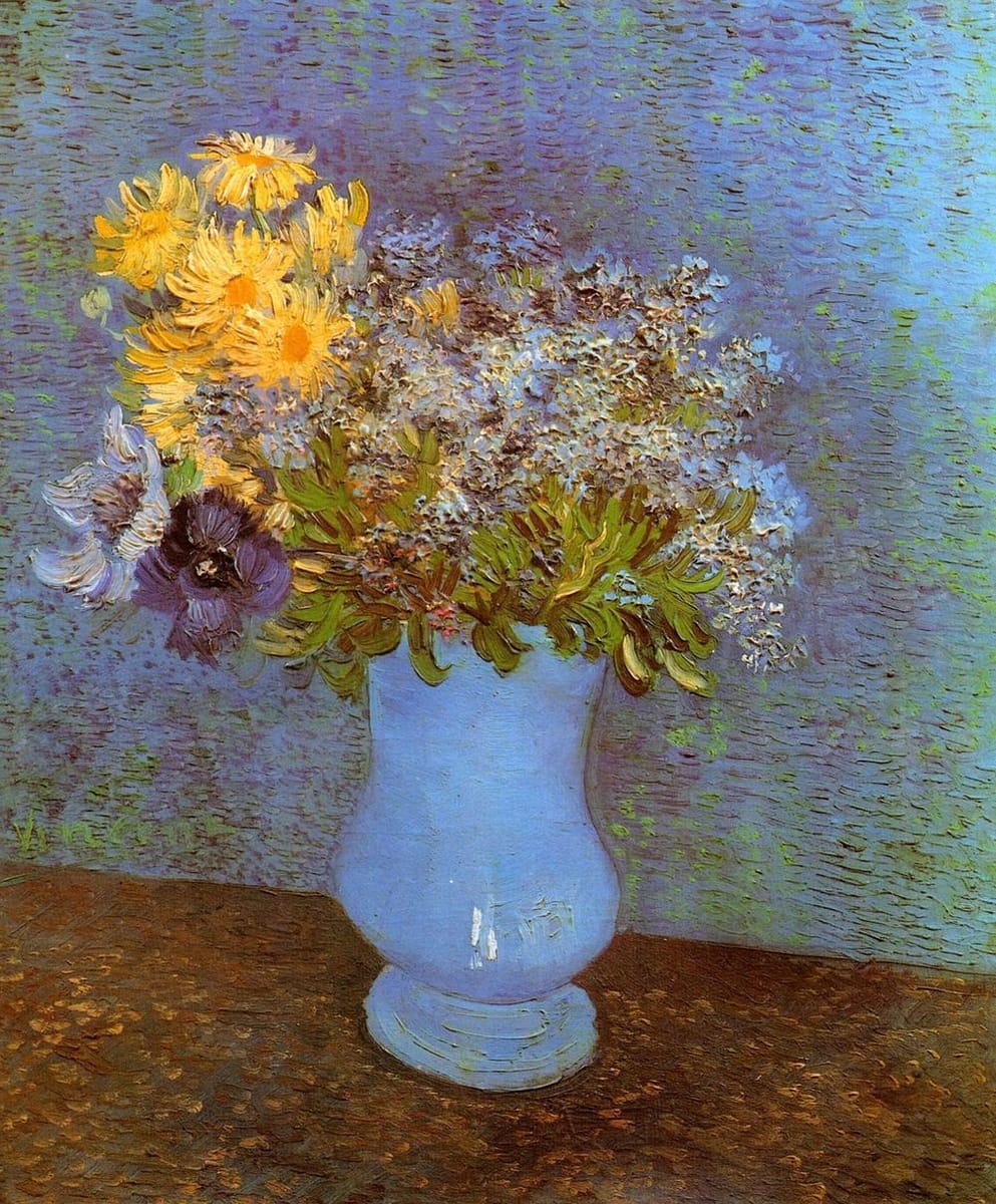 Artwork Title: Vase with Lilacs, Daisies and Anemones