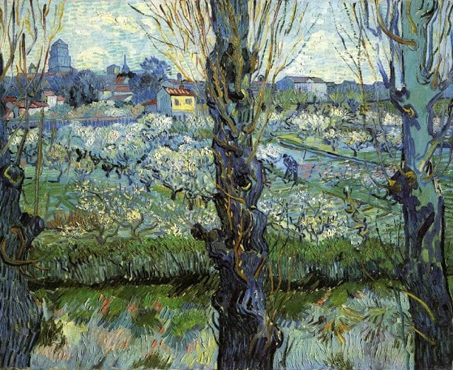 Artwork Title: Orchard in Bloom with Poplars
