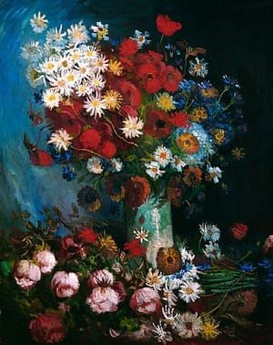 Artwork Title: Still Life With Meadow Flowers And Roses