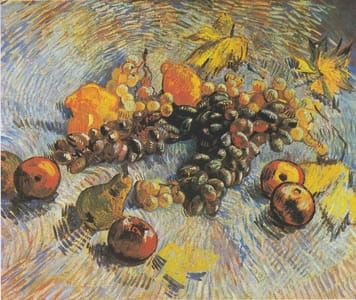 Artwork Title: Still Life With Apples, Pears, Lemons And Grapes