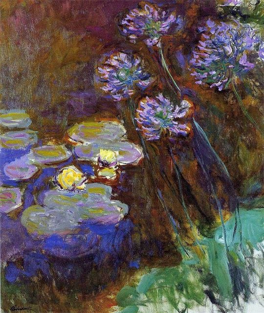 Artwork Title: Water Lilies and Agapanthus