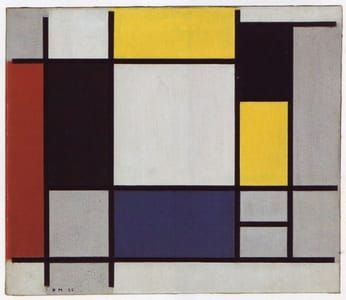 Artwork Title: Composition With Red, Black, Blue, Yellow And Grey